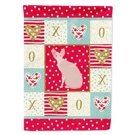 Carolines Treasures 28 x 0.01 x 40 in. Sphynx No.2 Cat Love Canvas House Flag CK5795CHF